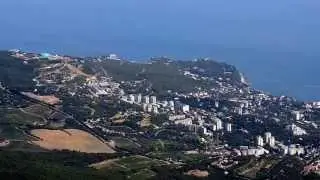 панарамный обзор всех поселков вид на которых открывается с Ай-Петри Мисхор
