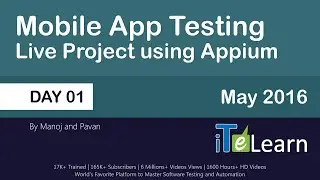 Mobile App Testing Live Project using Appium  Day 01