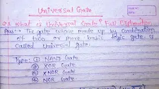 Universal gate? in hindi | NAND XOR XNOR & NOR Gates