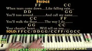 Your Cheatin' Heart (Hank Williams) Piano Cover Lesson with Chords-Lyrics - Country