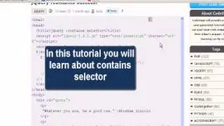 JQUERY Tutorial : jQuery contains selector