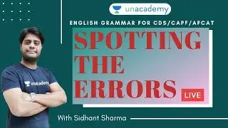 Spotting the Errors | English For CDS/AFCAT 2020 | English by Sidhant Sharma