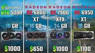 RTX 5080 vs RX 6800 XT vs RX 7900 XTX vs RX 6950 XT | Test in 6 Games
