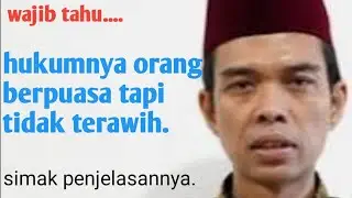 Wajib tahu...hukum orang puasa tapi tidak terawih.