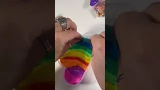 Over the rainbow 🌈 slimy creations #asmr #rainbow #slime