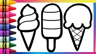 Drawing and coloring an Icecream🍦🍧🍨😋 Easy Icecream drawing for kids #icecream #icecreamdrawing