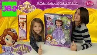Sofia The First talking doll and her friends  Clover Mia and Robin unpacking