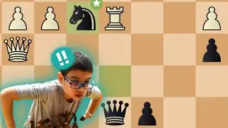 Faustino Oro sacrifica la dama y es la mejor jugada. (su rival abandona)
