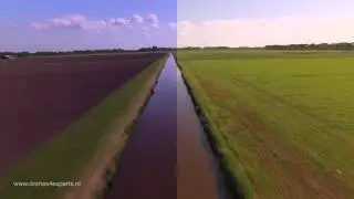 DJI Inspire 1 UHD footage with ND32 filter. Original & gragded.