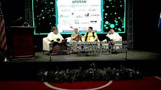 Estela Asilvera, hablando de sus libros en la Libroferia Caaguazú 2024