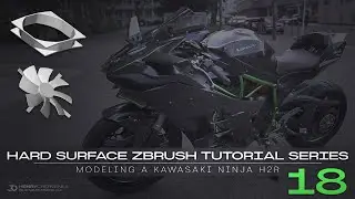 Hard Surface ZBrush Tutorial Series // Modeling A Kawasaki Ninja H2R // 18