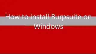 How to install Burpsuite on Windows