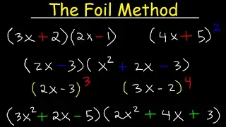 Foil Method Algebra, Binomials, Trinomials, Polynomials, Multiplication With Exponents