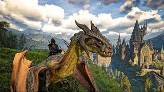 Hogwarts Legacy - Flying On A Dragon Mount (Mod Showcase)