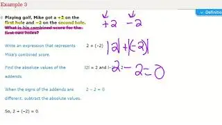 Topic 1 Lesson 1-3 Example 3: Add Integers