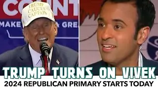 Trump Cracks 'Jokes' And Turns On Vivek As GOP Primary Officially Starts