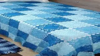 КРАСИВЫЙ ПЛЕД БАБУШКИНЫМИ КВАДРАТАМИ.