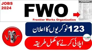 Frontier Works Organization Jobs 2024 || www.fwo..com.pk