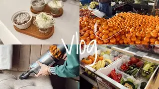 SESSİZ VLOG | Pazar Alışverişi 🍊 | Buzdolabı Düzeni | Suffle Tarifi 🍫 | Rutin Temizlik 🧹