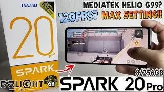 Farlight 84 Game Test on TECNO SPARK 20 PRO (8/256) 120Hz | MAX SETTING PERFORMANCE??