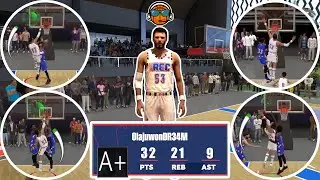 MONSTER 32-21-9 NEAR TRIPLE DOUBLE WITH THE MOST DOMINANT CENTER BUILD FOR 92 & UNDER REC NBA 2K24