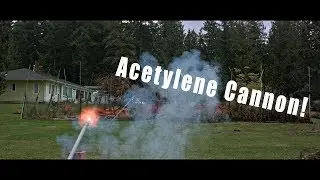 Home Made Acetylene Cannon shooting tennis balls