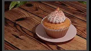 Blender 2.8 tutorial. Cupcake in a cream basket: modeling