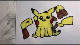 Drawing Game characters: Pikachu