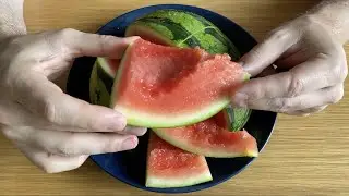 ASMR: Eating cold watermelon on a hot day