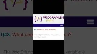 Isset in PHP |  