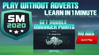 HOW TO PLAY SM20 WITHOUT ADS. HOW TO GET DOUBLE MANAGER POINTS ON SOCCER MANAGER, GLITCH.
