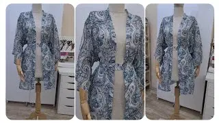 Easy Sewing Project for Beginners /👘 Easy No Pattern Kimono / DIY PAREO