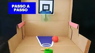❤️how to make recyclable toys-basketball in the box-How to make cardboard basketball