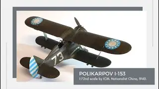ICM Polikarpov I-153 Nationalist China Air Force, Rapid Build Slideshow in Less Than 4 Minutes