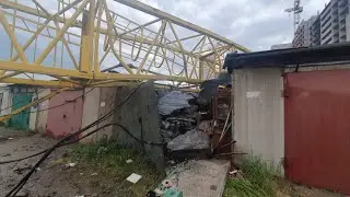 В Набережных Челнах рухнул строительный кран
