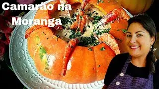 Camarão na moranga ao molho branco