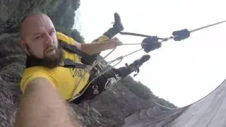 1.10.2016 James Bond Bungee Sprung 220 m.  Go PRO Verzasca Damm Schweitz