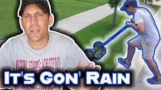 Lawn Care After Rain // Mowing a Wet, Overgrown Bermuda Lawn // Fungus, Weeds, & Mushrooms in Grass