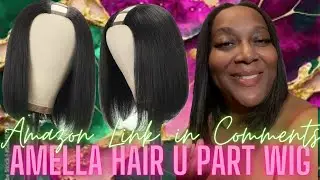 Amazon Amella Hair | U Part Human Hair Wig | 12” Bob | Brazilian Remy | Natural Black