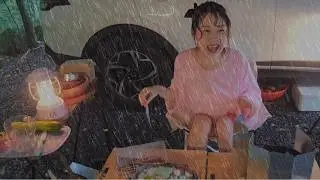 No40-모든게 다 젖어버린 폭우 속 계곡 캠핑🌧️⛈️☔️ / 대전 선화동 매운 실비김치 먹방