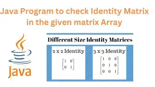 Java Program to check Identity Matrix i n the given matrix array