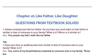 STD 5 looking around us chapter 21 Like Father Like Daughter EVS 