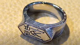 Rotating Flame Damascus Steel Ring! Super beautiful pattern | MetalCraftingMaster
