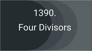Four Divisors (Leetcode 1390)
