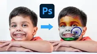 Warp Flag on Face Adobe Photoshop Tutorial | Photoshop Face Flag Effect