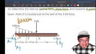 Internal Forces Developed in Structural Member Ch.7 Engineering Statics Ex.13 [15]