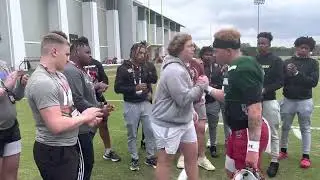 South Carolina QB Spencer Rattler, an inaugural Future 4 MVP, speaks to Hotbed Spring Break Tour