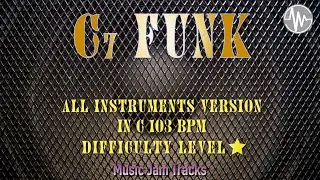 C7 Funk Jam All Instruments Backing Track | C Major BPM103