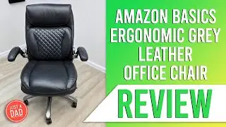 Amazon Basics Ergonomic Grey Leather Office Chair REVIEW