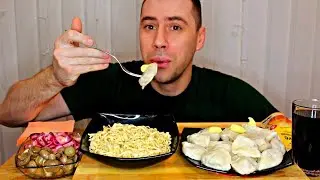 MUKBANG  Сырная Лапша, Вареники, Соленья / ASMR / МУКБАНГ / Мукбанг Сеня  / eating show / 먹방